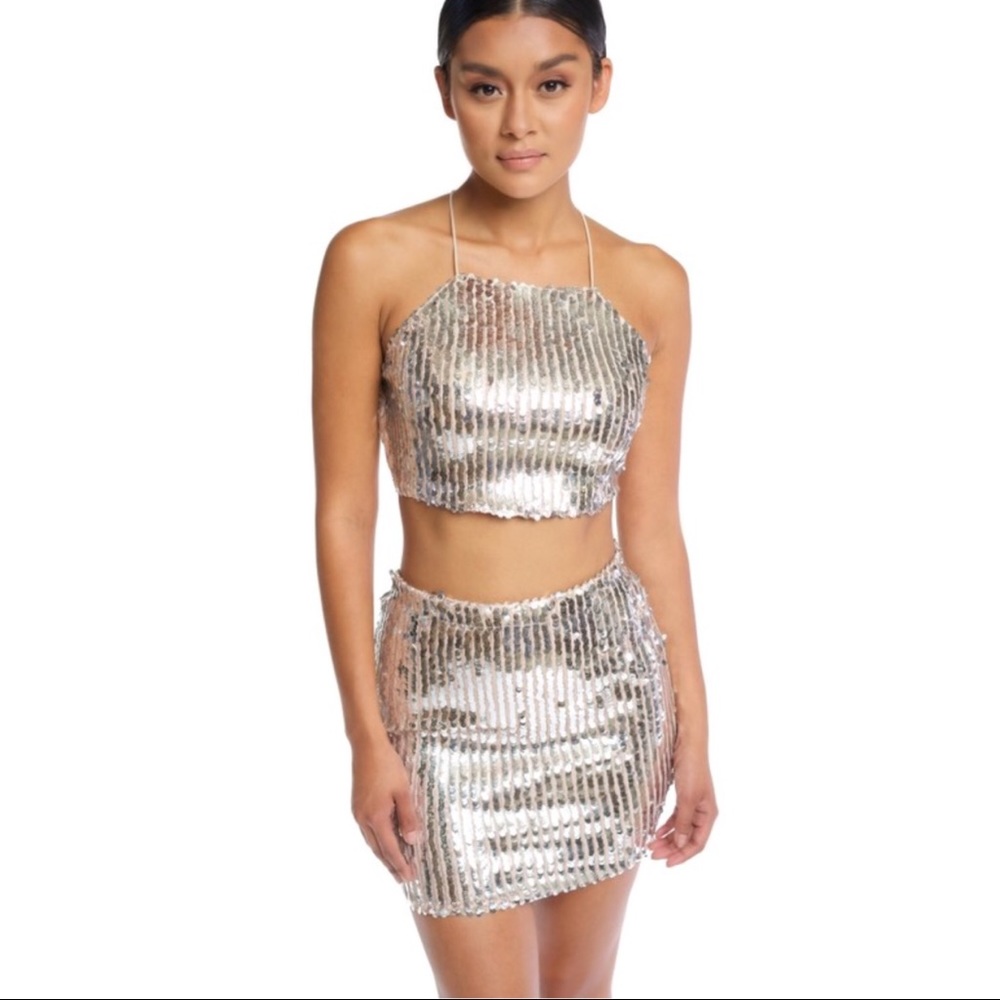 LAST 1! 2 Piece Sequin Rave Festival Set Back 💎 - Picture 2 of 4